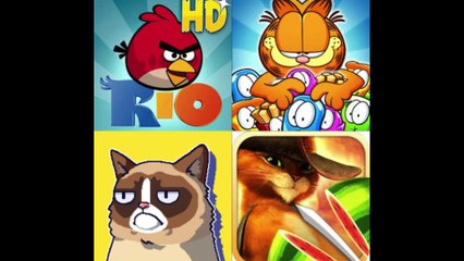 MIX: Angry Birds Rio, Garfield Snack Time, Grumpy Cat Worst Game Ever, Fruit ninja El Gato con botas 🐦🍭😾🗡️