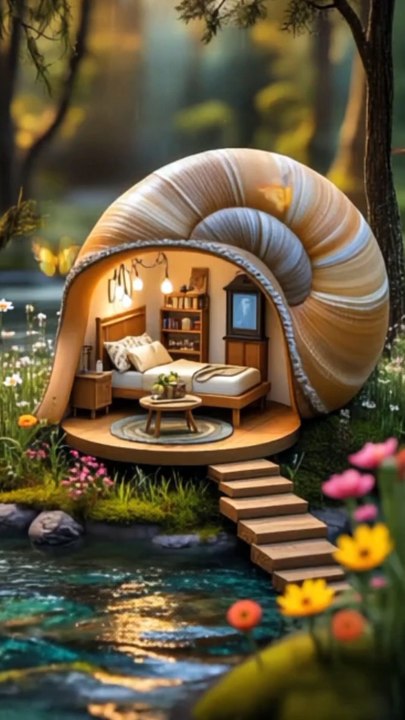 MAGICAL RAIN SYMPHONY: ENCHANTED SNAIL HOUSE IN NATURE'S HEART 🌧️🏡🦋 #RainSymphony #MiniatureMagic