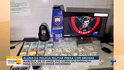 Aluna Soldado da PM é presa com cocaína, dinheiro e munições na Serra