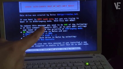 Solved 100% - Error bios legacy boot of uefi only media When Using Rufus Program