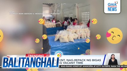 Ilang college student, nag-repack ng bigas sa DSWD sa kanilang vacant time | Balitanghali