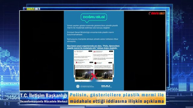 Polisin, göstericilere plastik mermi ile müdahale ettiği iddiasına ilişkin açıklama