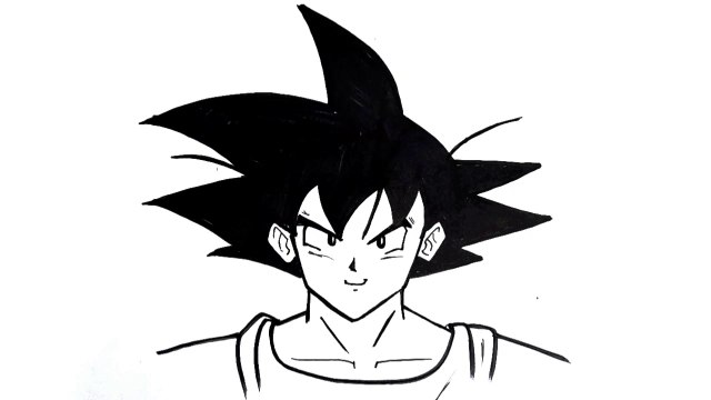 How to draw Goku step by step __ Easy drawing ideas for beginners __ Anime drawing