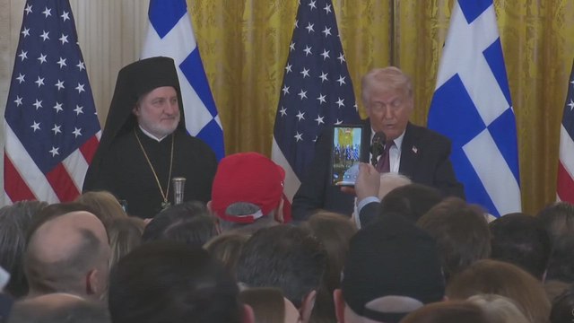 Trump's viral reaction as crowd yells '4 More Years' at Greek Independence Day Celebration