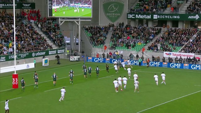 TOP 14 - Essai de Arthur VINCENT (MHR) - Section Paloise - Montpellier Hérault Rugby