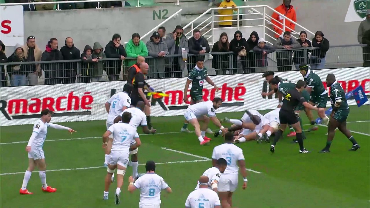 TOP 14 - Essai de Cobus REINACH (MHR) - Section Paloise - Montpellier Hérault Rugby