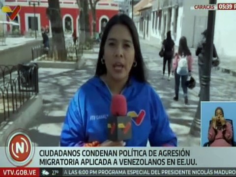 Caraqueños repudian el trato cruel de Estados Unidos contra migrantes venezolanos