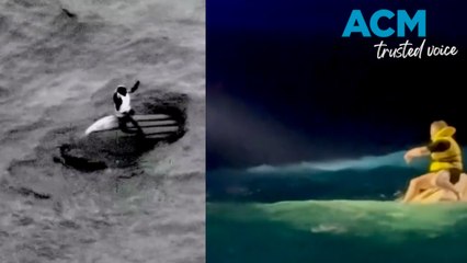 A man clung to his upended boat at night waiting for rescue