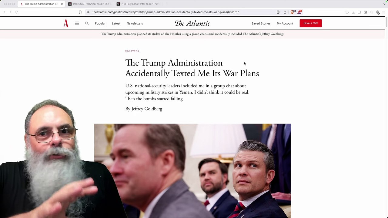 CONSELHO de SEGURANÇA de TRUMP faz PATAQUADA e VAZA PLANOS SECRETOS para ESQUERDISTA do THE ATLANTI