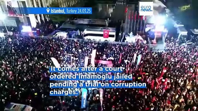 Thousands of anti-government protesters continue demonstrations in Istanbul over mayor's arrest