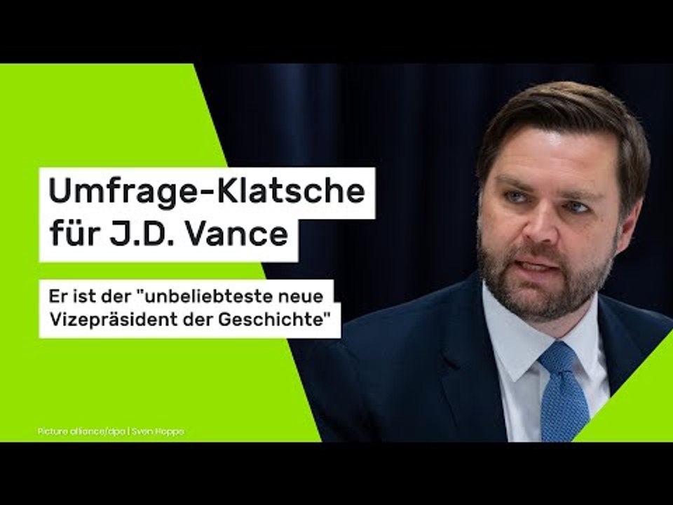 Umfrage-Klatsche für J.D. Vance: Er ist der 'unbeliebteste neue Vizepräsident der Geschichte'