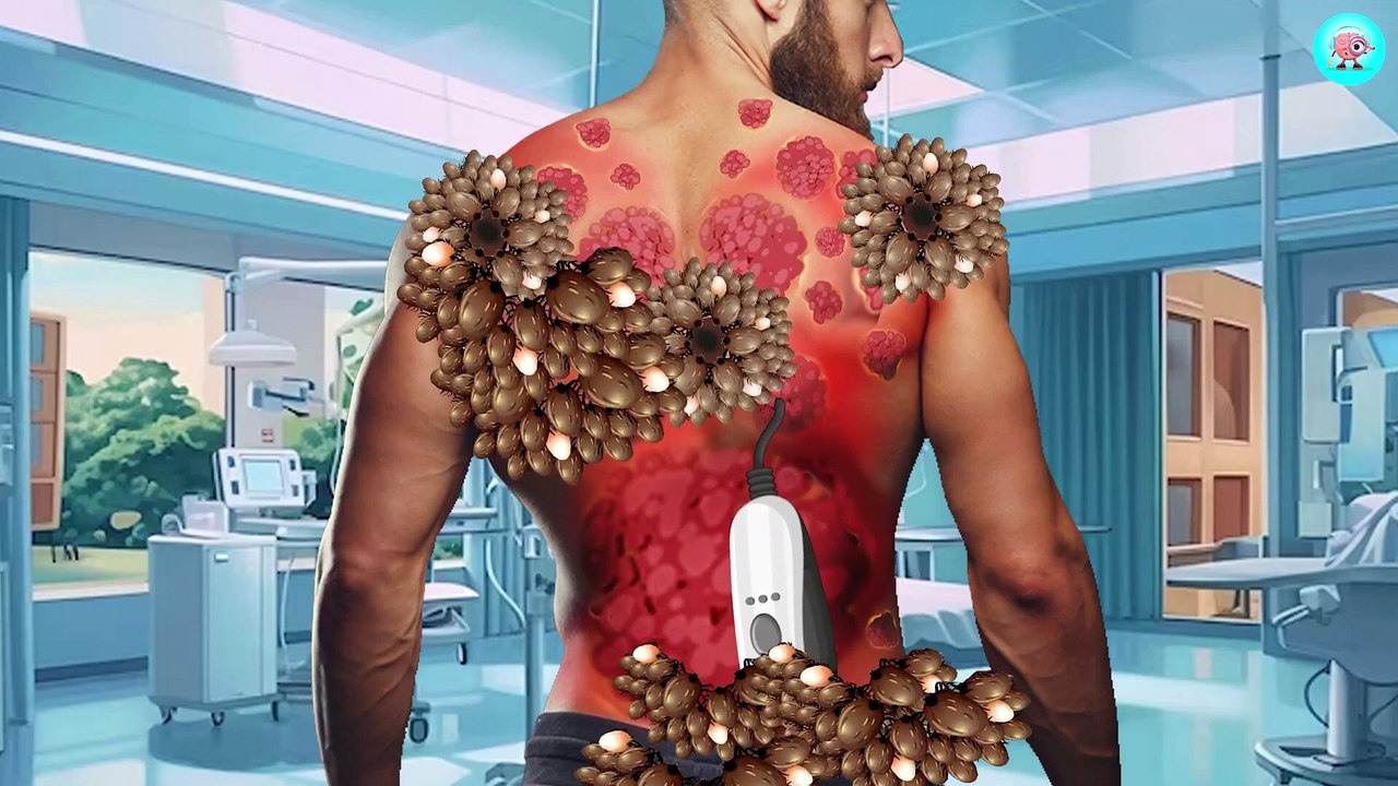 18. ASMR Maggot Infected Back   Remove Dog Ticks   Deep Cleaning Animation