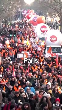 Des images des manifestations du 7 février 2023 contre la réforme des retraites.