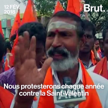 En Inde, des extrémistes hindous protestent contre la St Valentin
