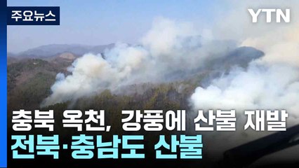 충북 옥천, 강풍에 산불 재발...전북·충남도 산불 / YTN