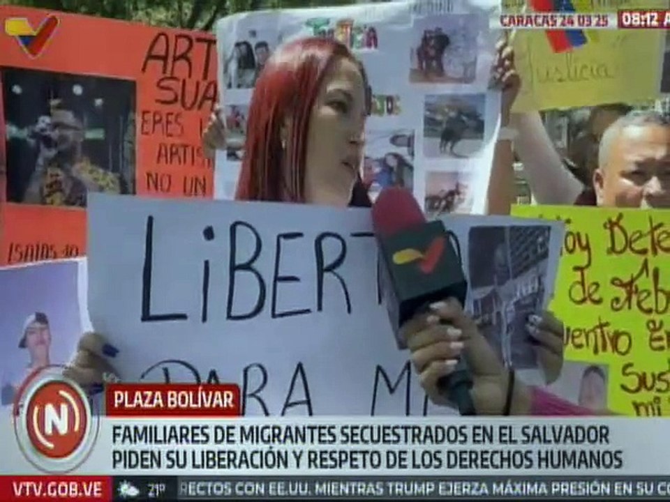 Caracas | Familiares de migrantes secuestrados en El Salvador exigen su pronta liberación