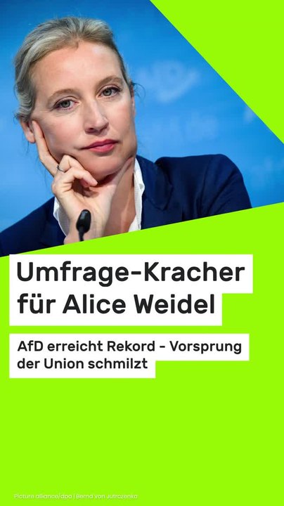 Copy of Umfrage-Kracher für Alice Weidel: AfD erreicht Rekord - Vorsprung der Union schmilzt