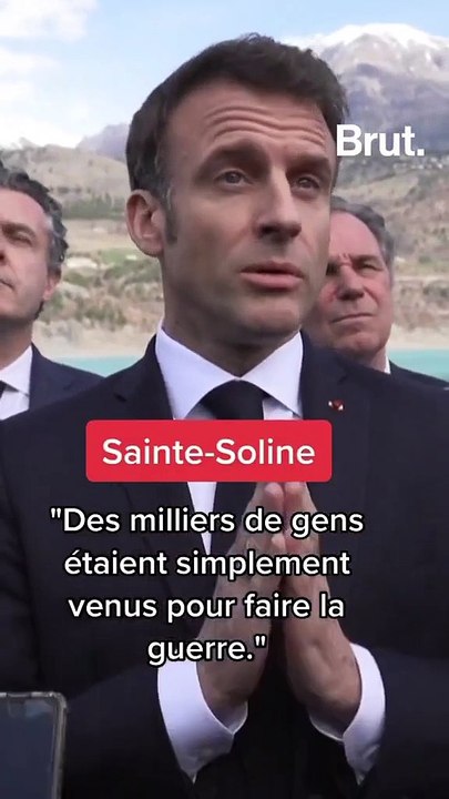 Sainte-Soline : "des milliers de gens étaient simplement venus pour faire la guerre", déclare Emmanuel Macron.
