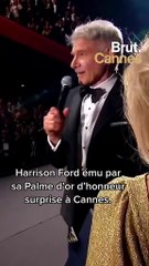 Harrison Ford ému par sa Palme d'or d'honneur surprise à Cannes.