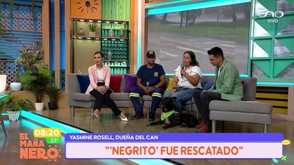 SCZ BOMBERO RESCATÓ A UN PERRITO DEL CANAL