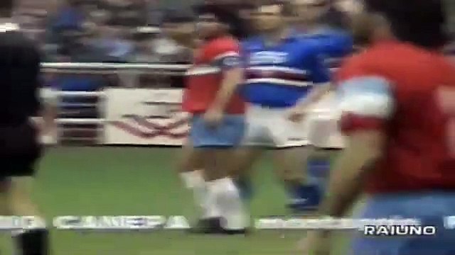 Serie A 1990-1991, jornada 26 Sampdoria - Napoli 4-1 (Cerezo, 2 Vialli, Maradona, A.Lombardo)