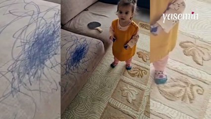 Küçük Ayşe annesinden habersiz koltukları böyle boyadı! Kızının oyun oynadığını zanneden anne...