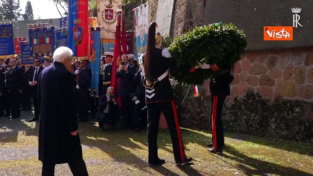 Mattarella alla cerimonia per l'anniversario eccidio delle Fosse ardeatine