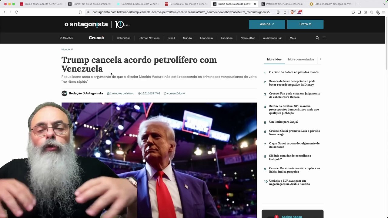 TRUMP anuncia TARIFAS de 25% para QUEM COMPRAR da VELEZUELA