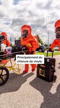 Ce train de produits chimiques qui a déraillé a provoqué de graves dégâts environnementaux aux USA.