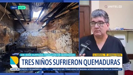 Uno de los niños afectado en un incendio tiene casi el 70% del cuerpo quemado, los tres permanecen internados