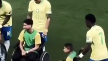 Brazil Team Heartwarming Moment with Handicapped Kids 💖⚽