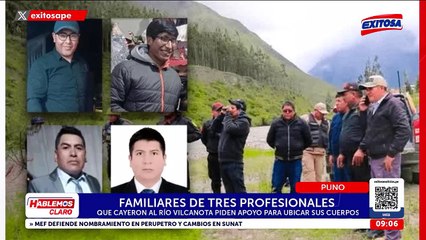 Familias piden ayuda a Dina Boluarte para buscar restos de hombres que cayeron al río Vilcanota