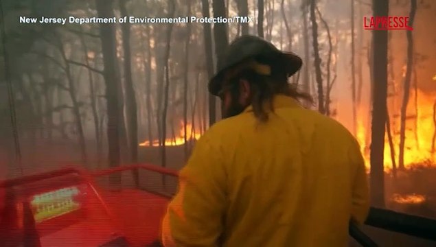 Vasto incendio nei boschi del New Jersey: le immagini