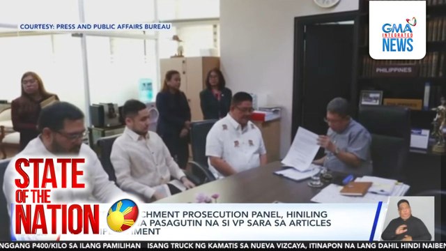House impeachment prosecution panel, hiniling sa senado na pasagutin na si VP Sara sa articles of impeachment | SONA