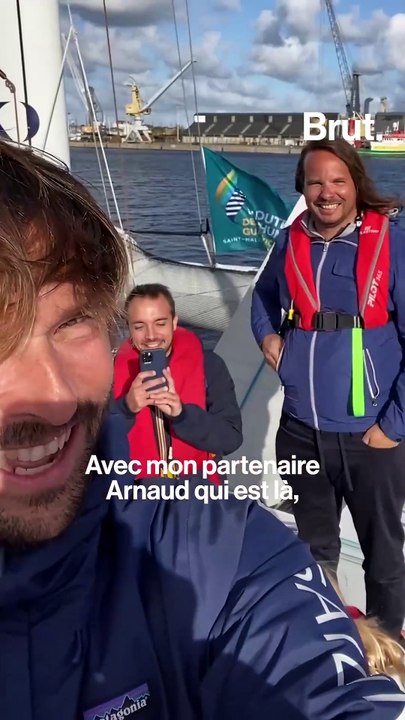 Avec Romain Pilliard au départ de la Route du Rhum