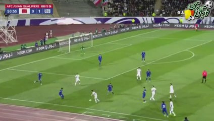 گل دوم بازی ایران و ازبکستان