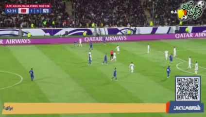 گل سوم بازی ایران و ازبکستان