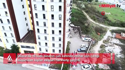 15 katlı binanın çatısına çıkan gençler ekipleri harekete geçirdi, gerçek bambaşka çıktı