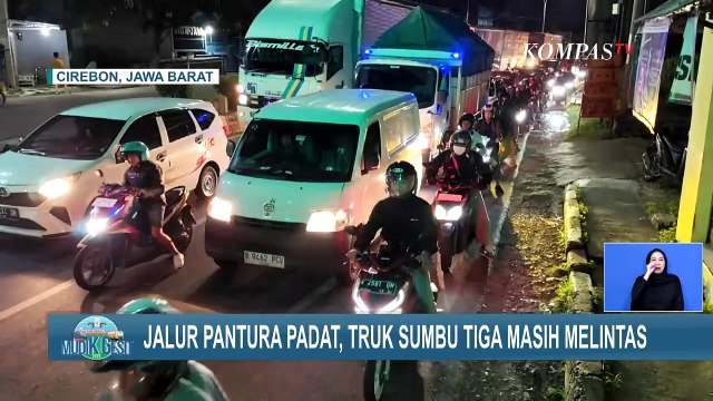 Jalur Pantura Kawasan Cirebon Padat, Truk Sumbu Tiga Masih Melintas pada Selasa 25 Maret 2025 Malam