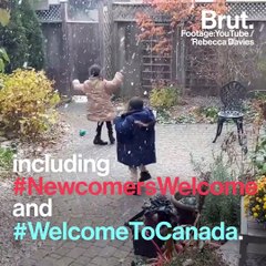 Refugee Kids Overjoyed to See Their 1st Snowfall