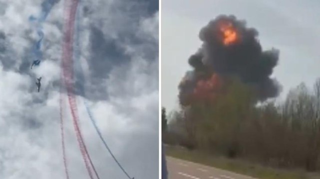 Frecce tricolori francesi si scontrano: il video della collisione