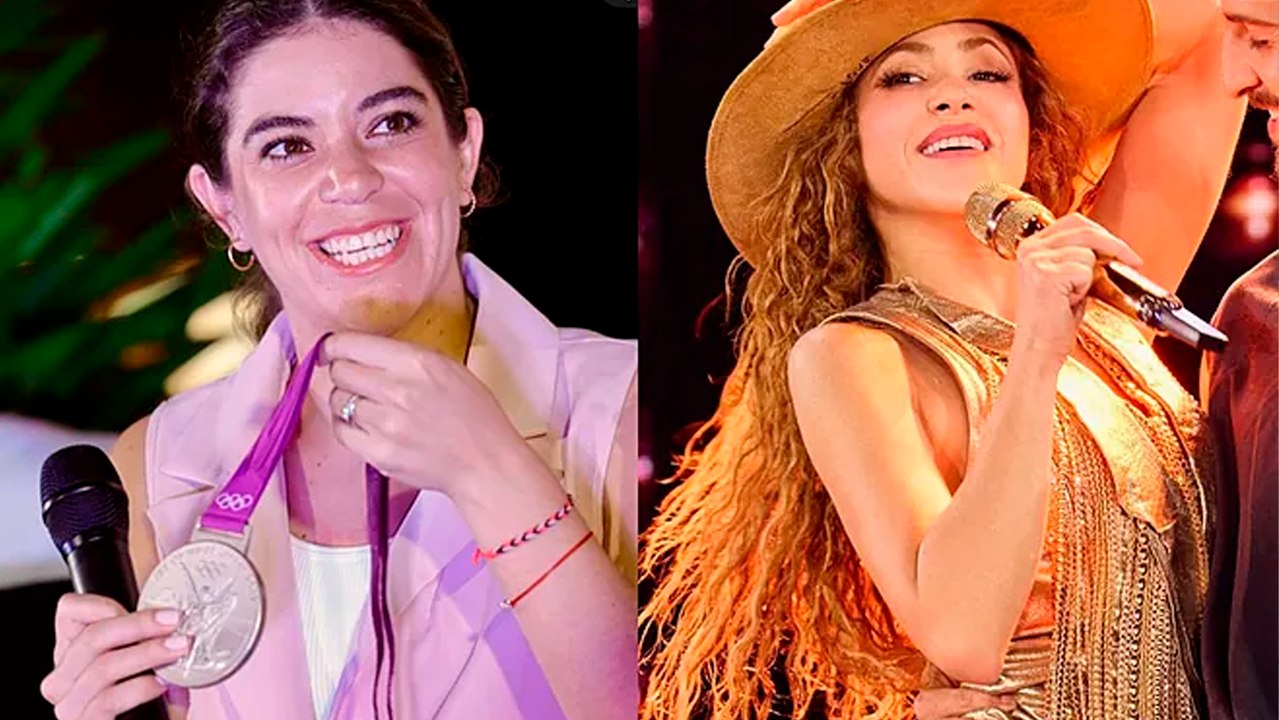 Shakira posa junto a Ale Orozco y sus medallas olímpicas tras concierto en el GNP
