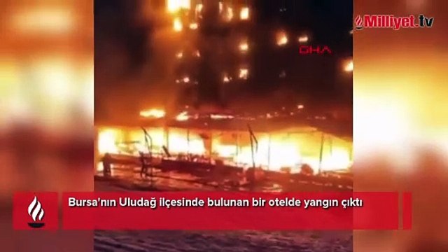 Uludağ'da otel yangını! Alevler binayı sardı, mahsur kalanlar var
