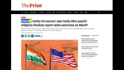 USA WILL HIT INDIA_S RAW WITH SANCTIONS_ No Indian Will Accept this _ USCIRF vs India