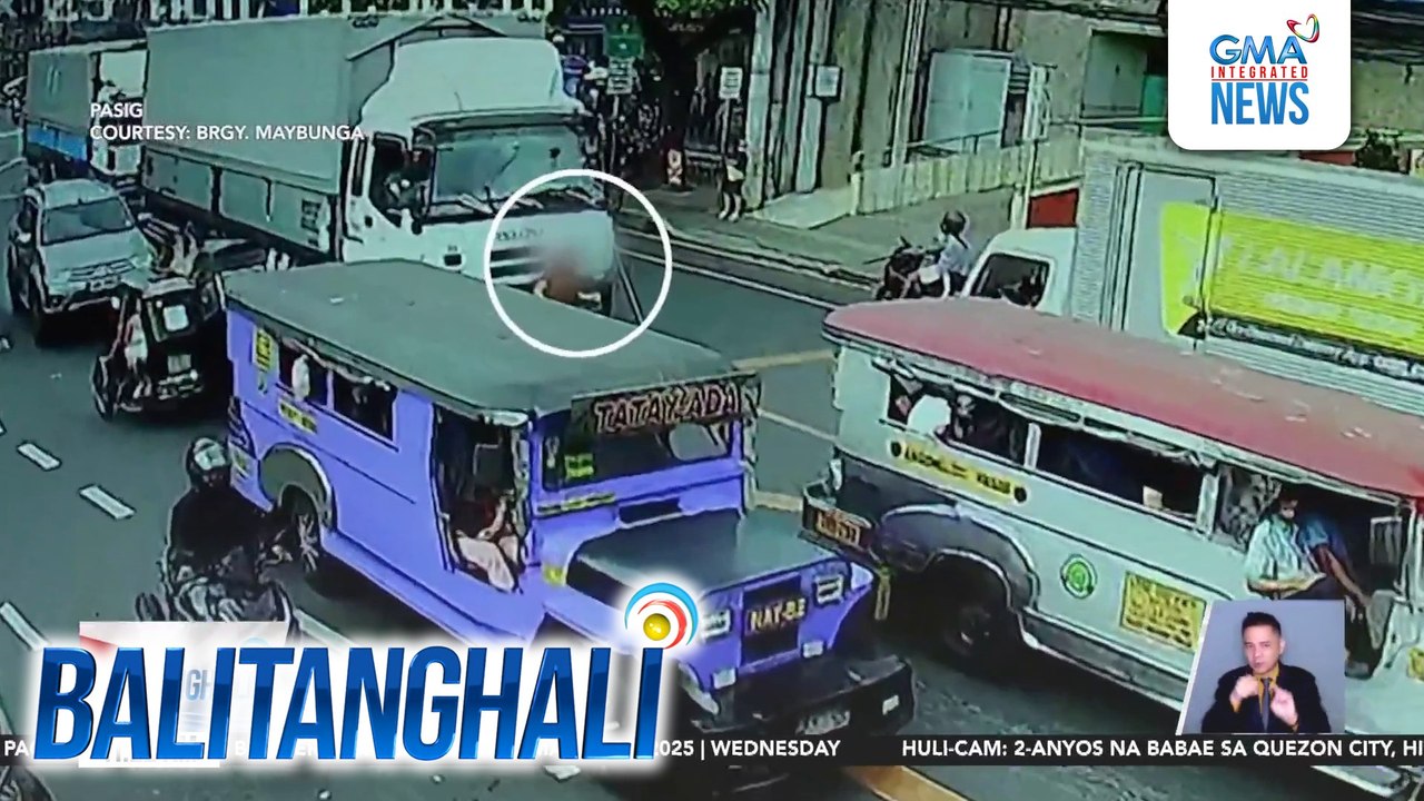 62-anyos na babae, patay nang masagasaan ng truck; driver, hindi umano napansin na tumawid ang biktima | Balitanghali