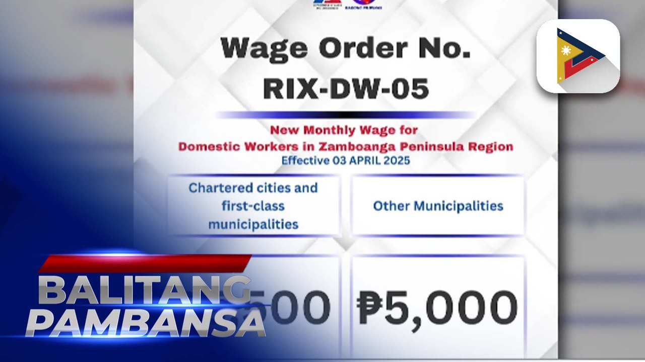 DOLE, inaprubahan na ang taas-sahod sa Zamboanga Peninsula para sa mga kasambahay
