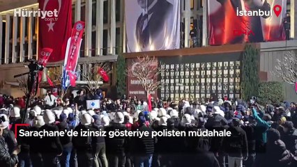 Saraçhane'de izinsiz gösteriye polisten müdahale