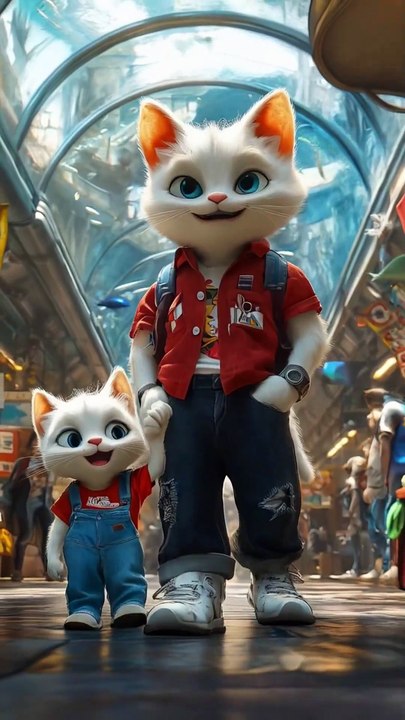 Cat family encounters killer whale monster at zoo！#cat  #catshorts