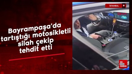 İstanbul'da tartıştığı motosikletliyi silah çekip tehdit etti