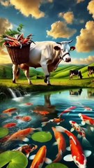 Beautiful story of a hardworking cow🐄 and a bastard bear 🐻 #shorts #ai #youtubeshorts #ytshorts